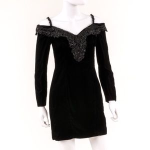 Black Velvet Mini Party/Evening Dress